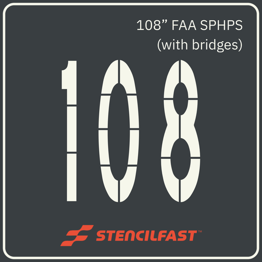 F.A.A. Airport Letter and Number 108” Stencils (9 ft. Tall)