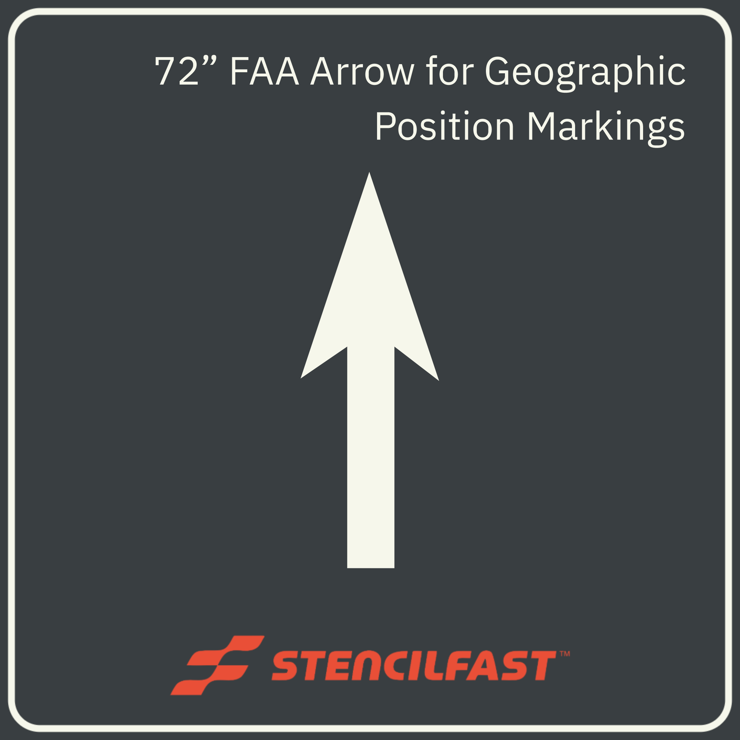 72"(inch) F.A.A. Airport Arrow Stencil