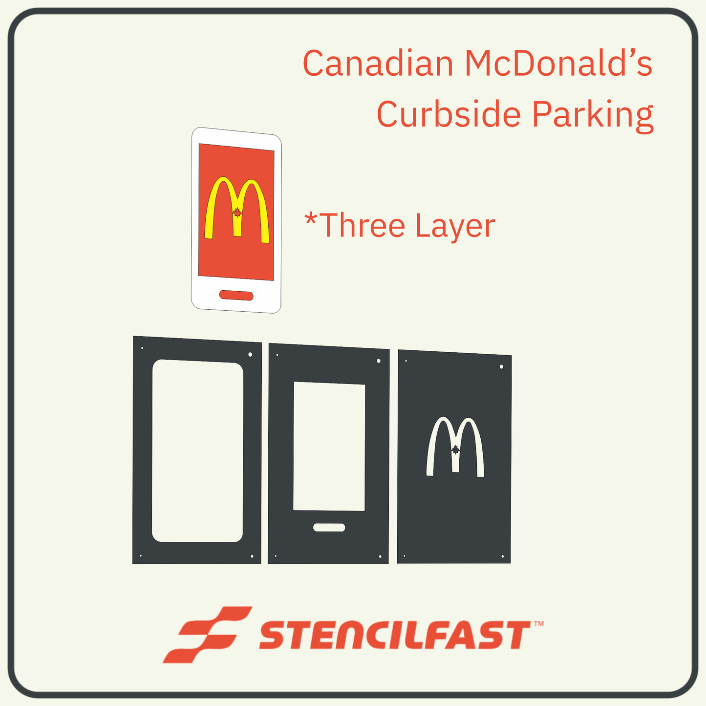 Canadian McDonald's Curbside Remote App Stencil (Multi-Layer)