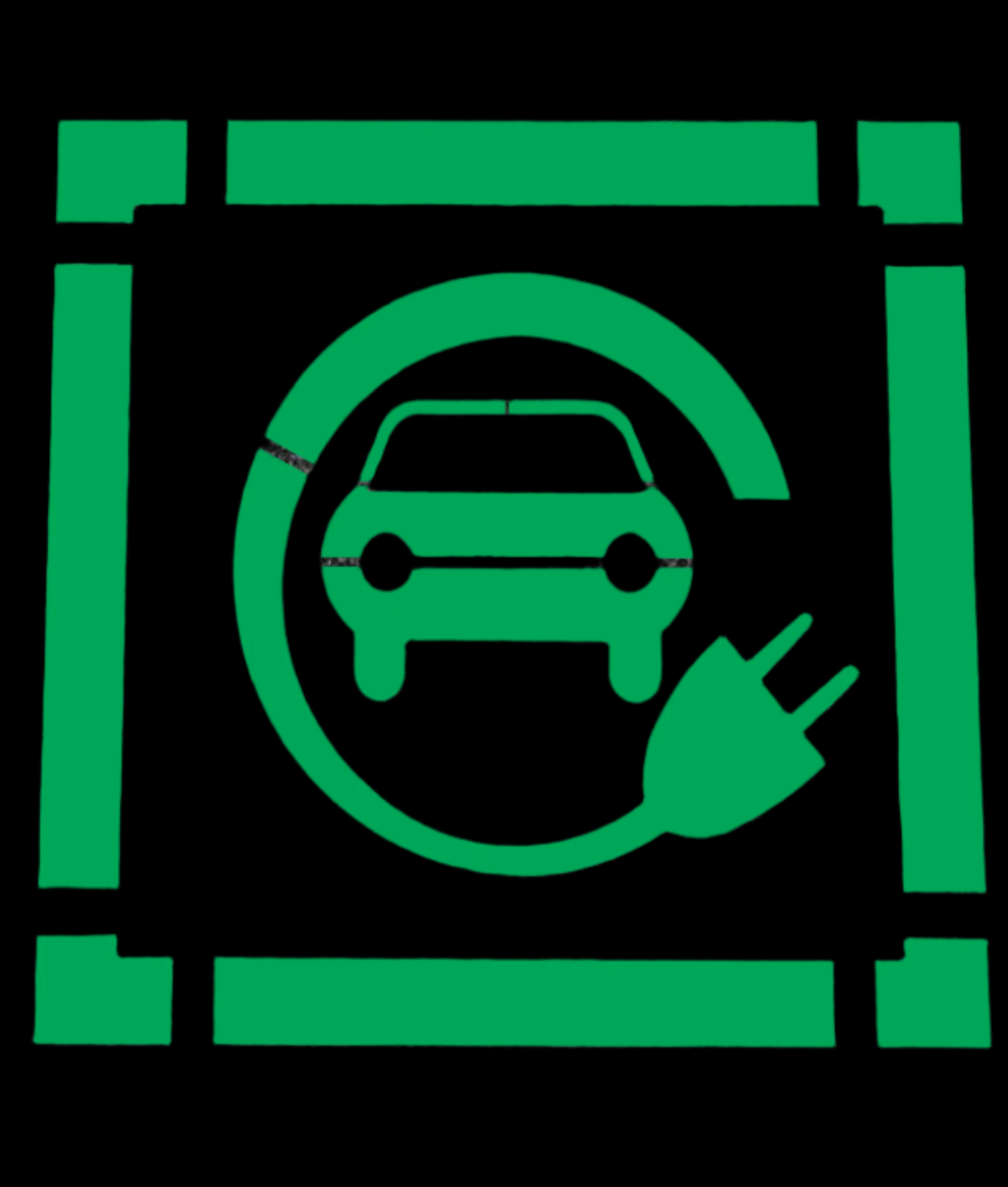 44" x 48" EV Car with Plug & Border