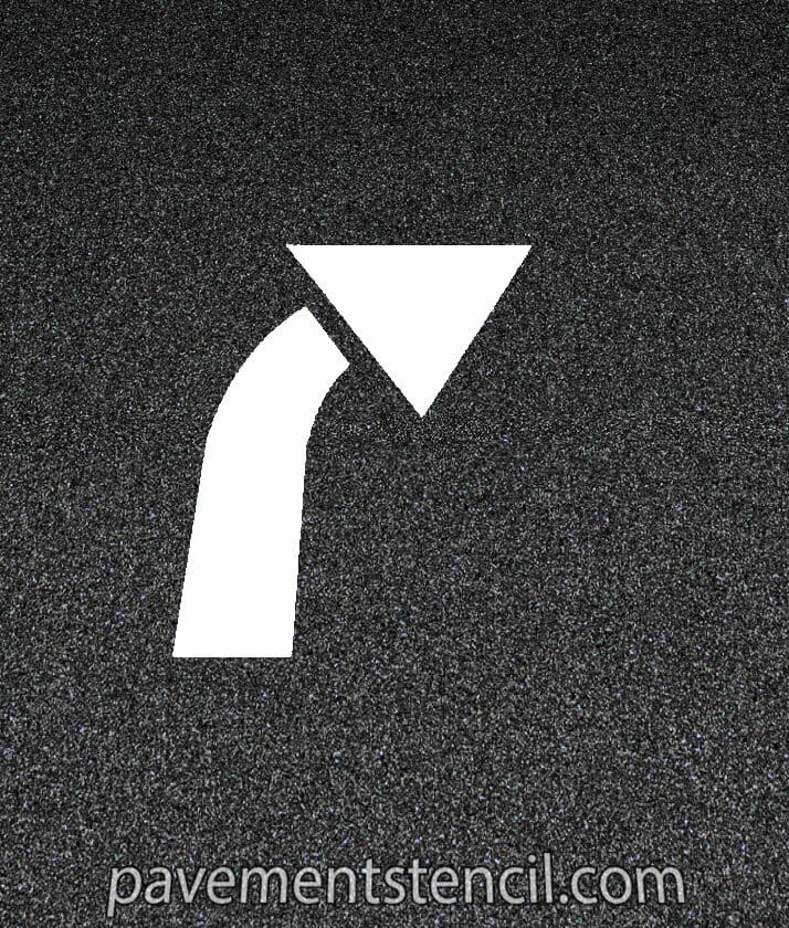 Curved arrow stencil