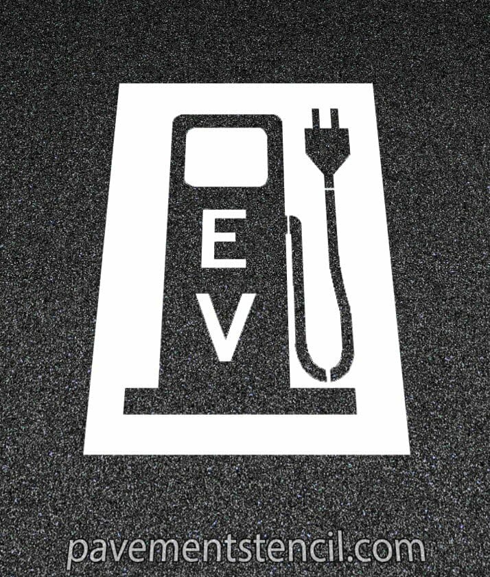 Electric vehicle charging pump stencil