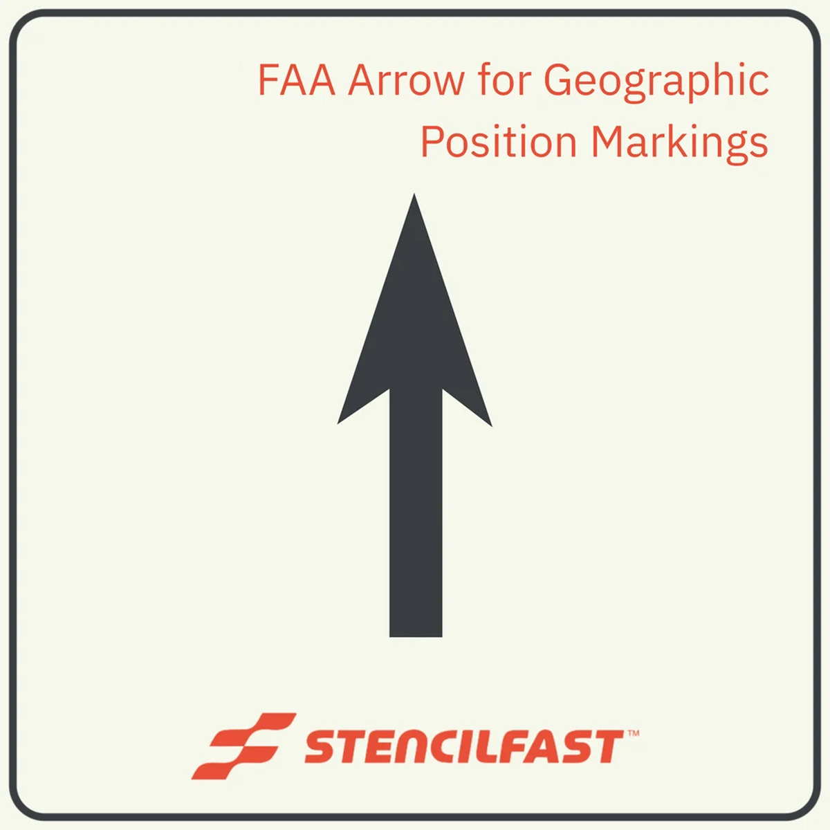 AA airport arrow stencil, alternate view showing the full arrow cut shape