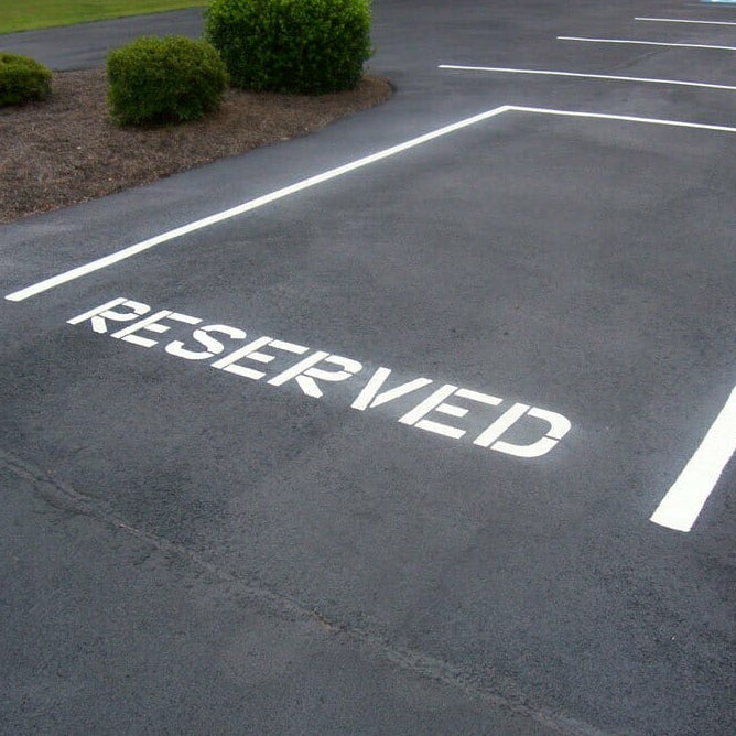 Reserved parking lot stencil