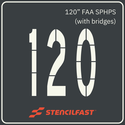 F.A.A. Airport Letter and Number 120” Stencils (10 ft. Tall)