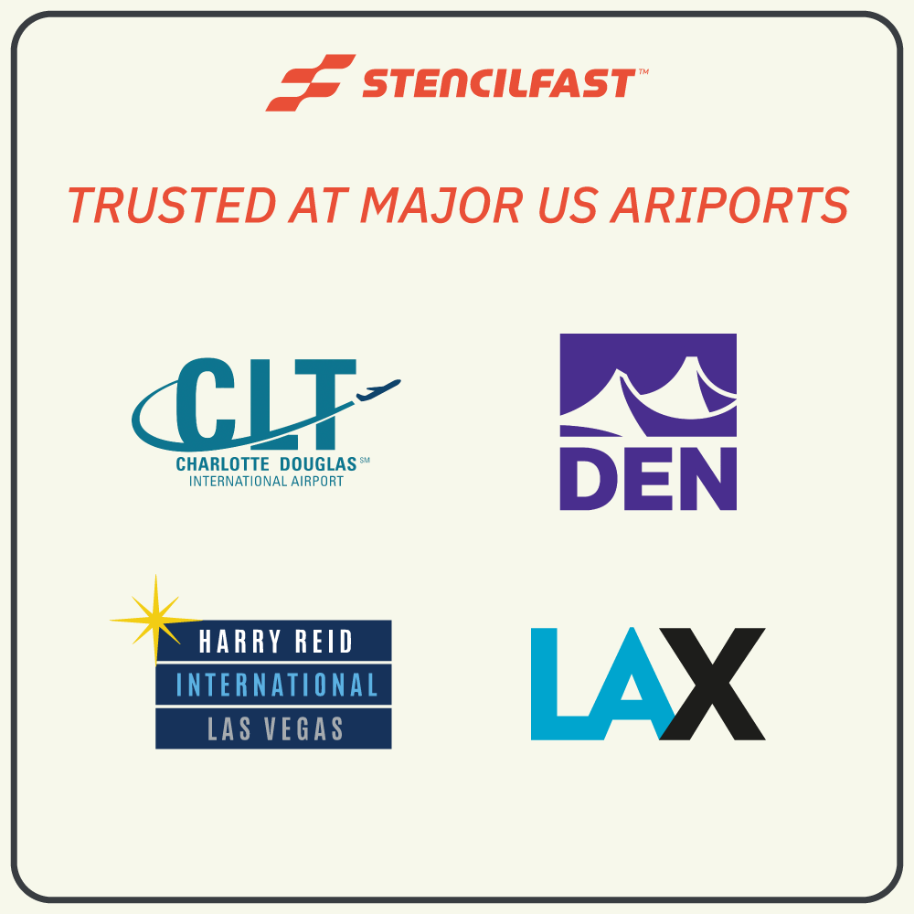 FAA Airport Letter and Number Stencils 144” (12 ft. Tall) TEST