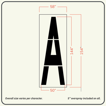 FAA Airport Letter and Number Stencils 144” (12 ft. Tall) TEST