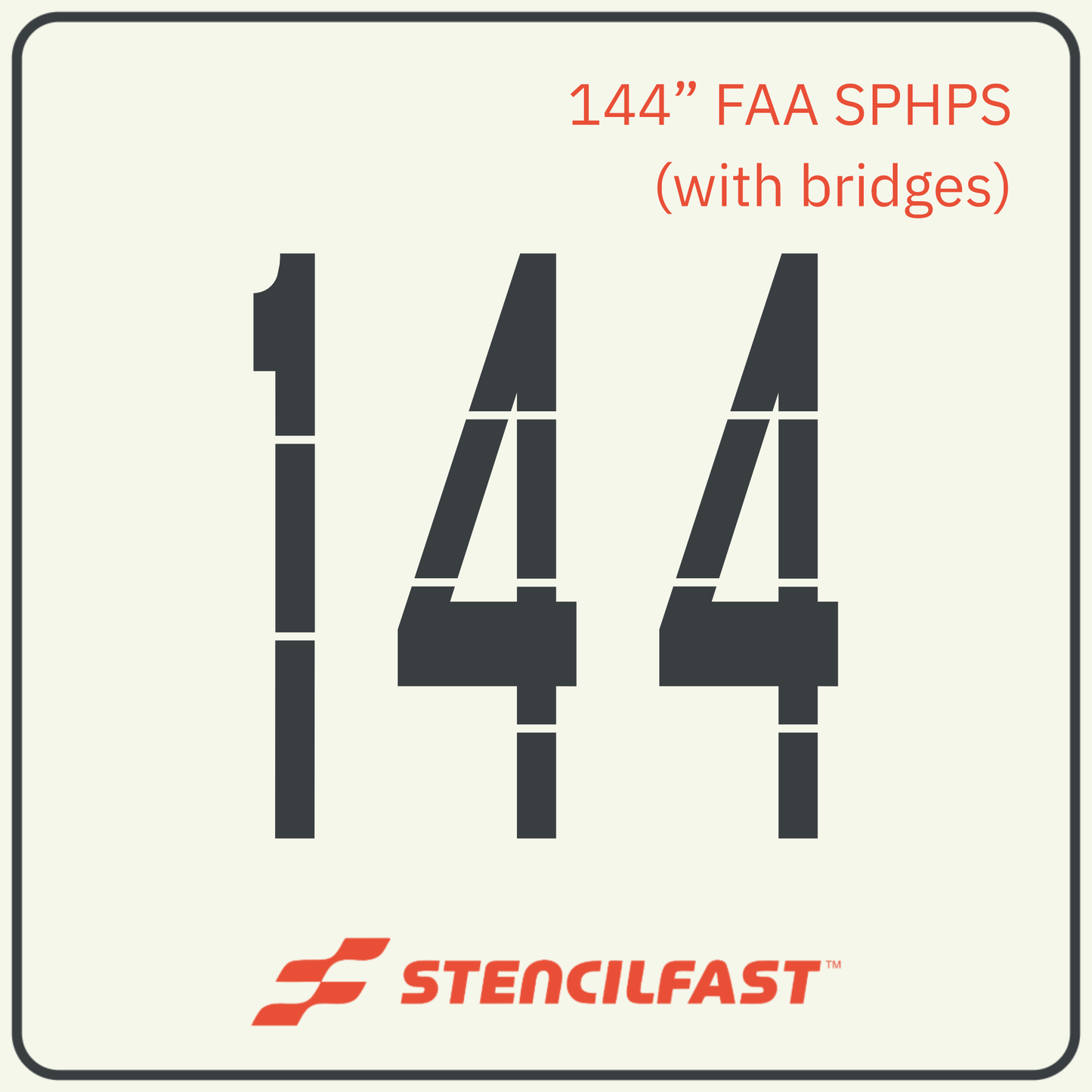 F.A.A. Airport Letter and Number Stencils 144” (12 ft. Tall)