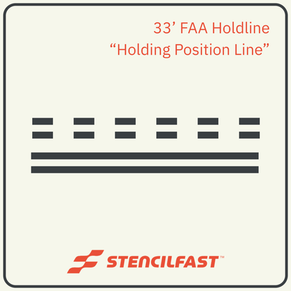 33'(ft) F.A.A. Airport Hold Line Stencil