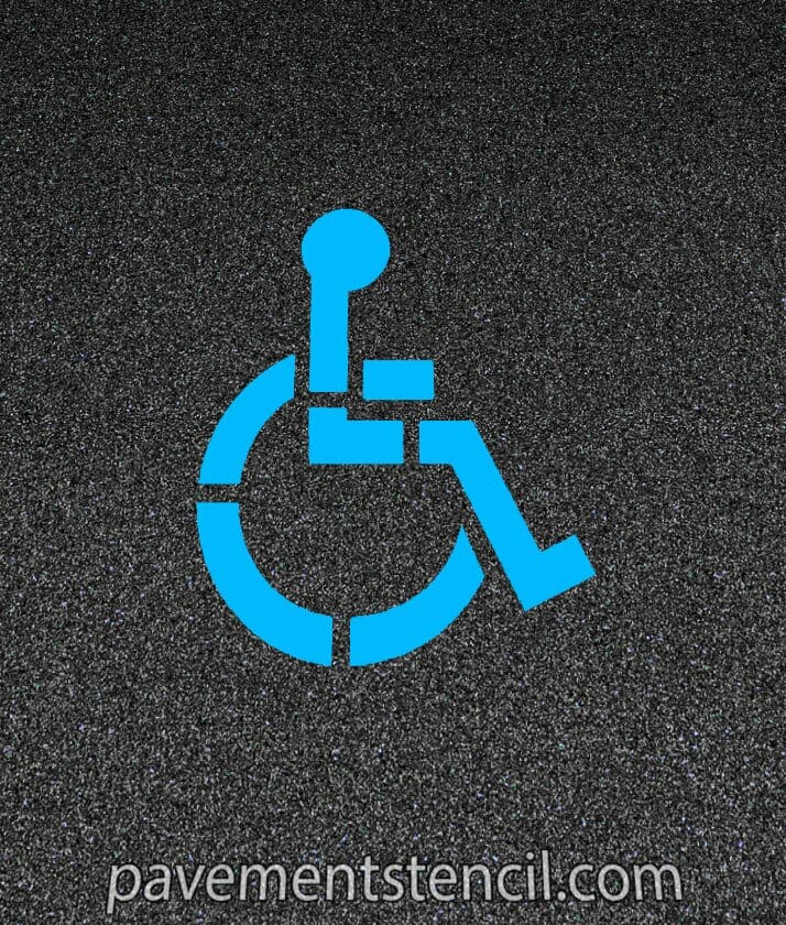 39" handicap logo stencil on pavement