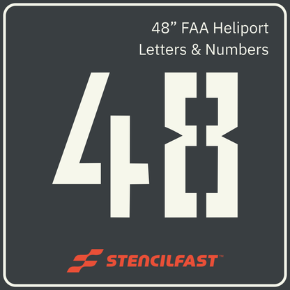 F.A.A. Heliport Letter and Number Stencils 48”