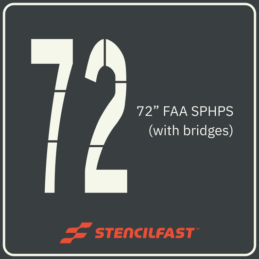 F.A.A. Airport Letter and Number Stencils 72” (6 ft. Tall)