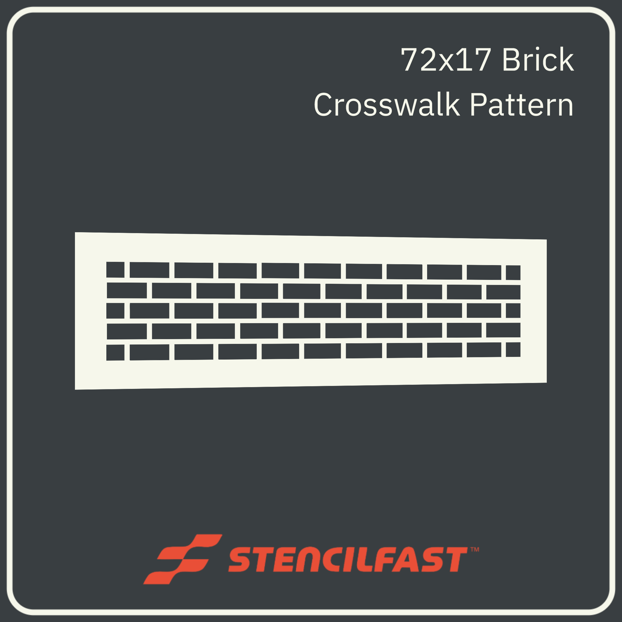 72in x 17in Brick Pattern Crosswalk Stencil | StencilFast