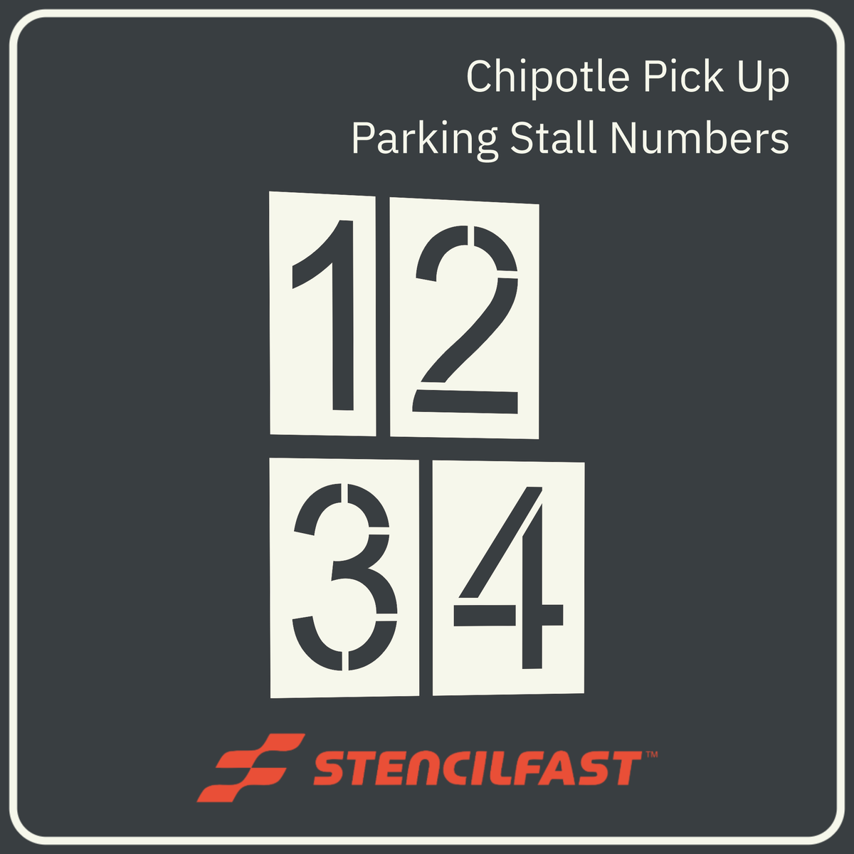 Stall Number Design Chipotle Pick Up Stall Numbers | StencilFast