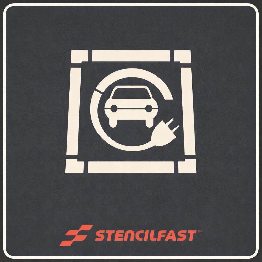 44" x 48" EV Car with Plug & Border