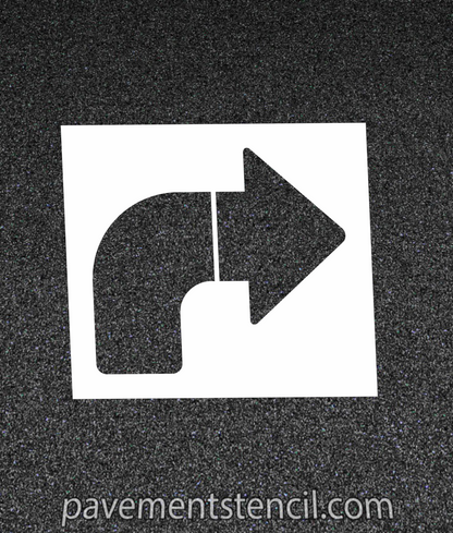 Chipotle right turn arrow stencil