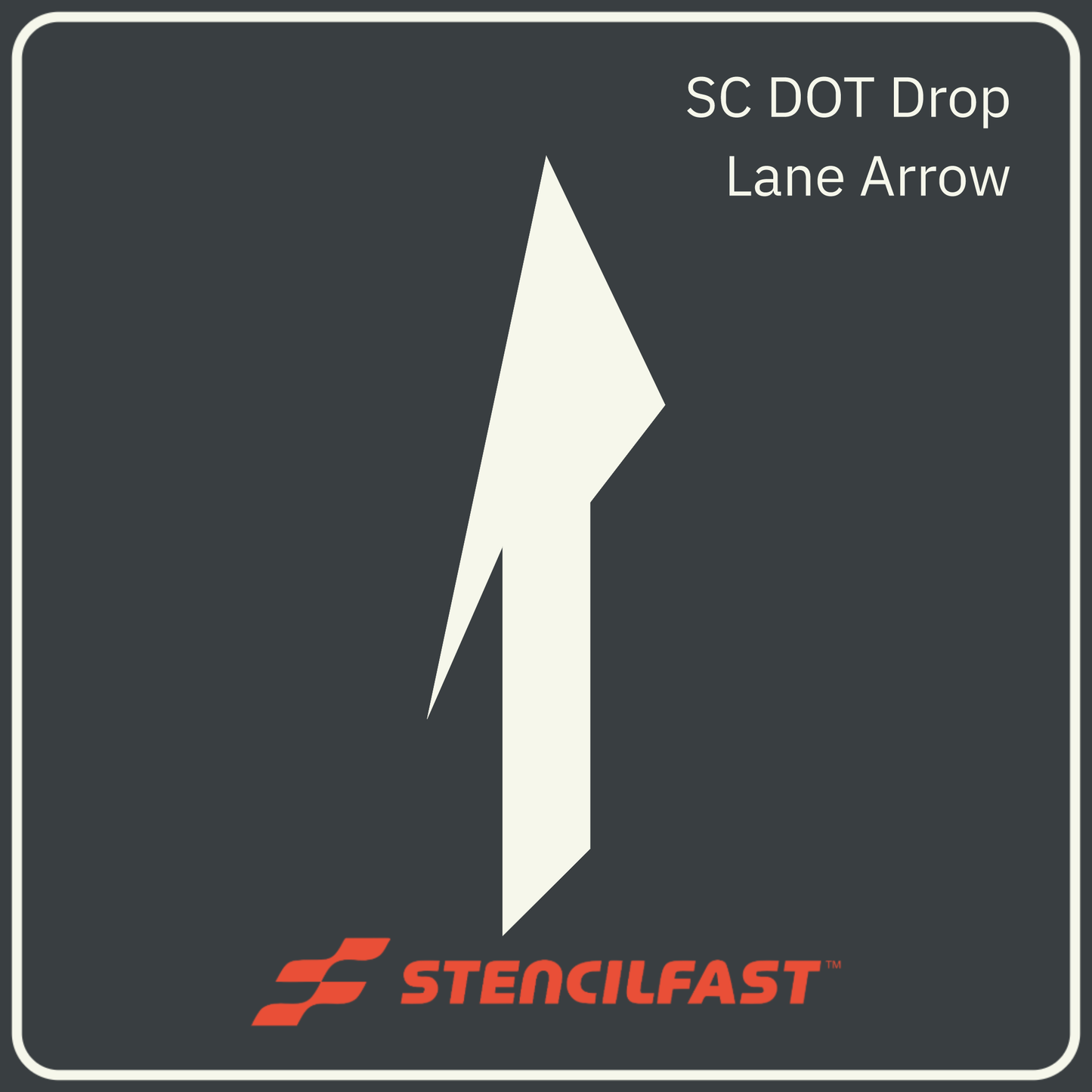 SC DOT Drop Lane or Merge Arrow Stencil (UHMW material)