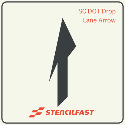 SC DOT Drop Lane or Merge Arrow Stencil (UHMW material)