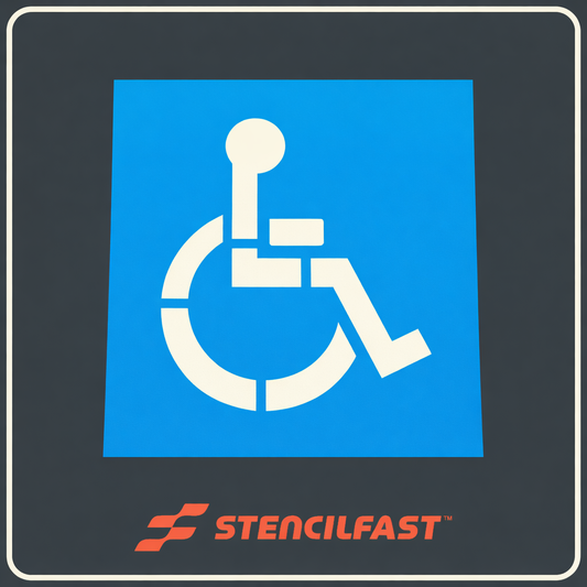 Handicap Symbol with Solid Background Stencil (2 Pieces)