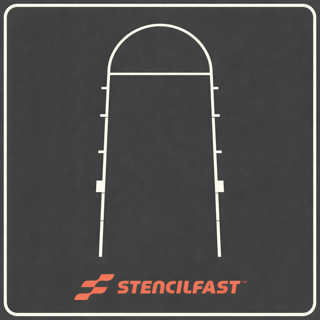 Basketball Court Stencil