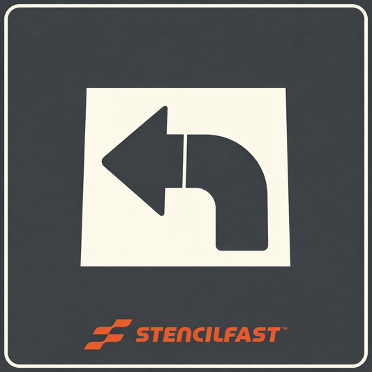 Chipotle Left Turn Arrow Stencil