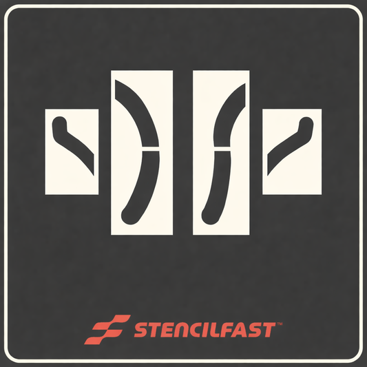 Dunkin' Standard Stencil Kit 2 (Curved Arrow)