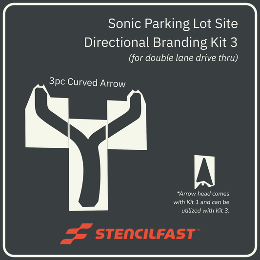 Sonic Parking Lot Site Directional Branding Kit 3 (CURVED ARROW)