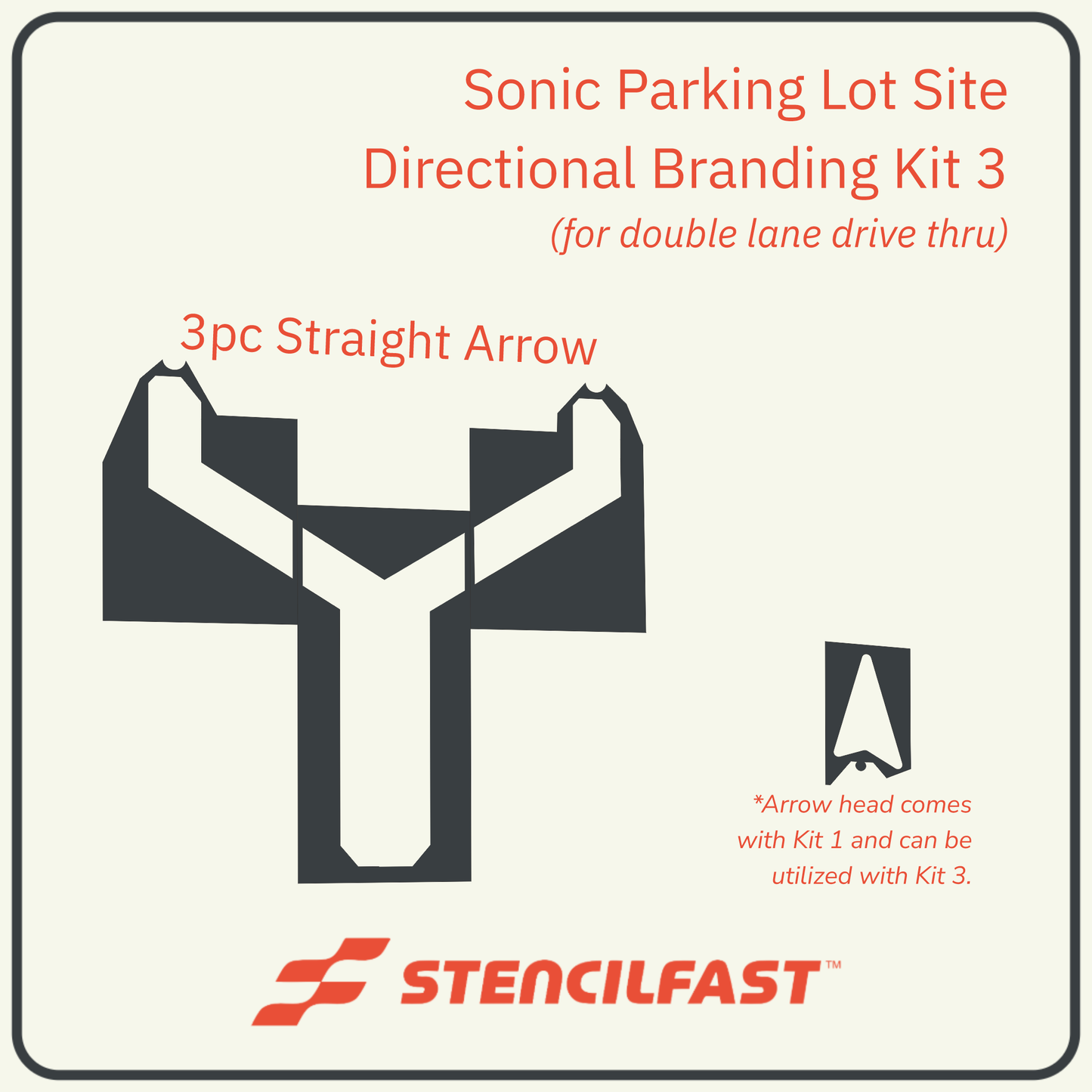 Sonic Parking Lot Site Directional Branding Kit 3 (STRAIGHT ARROW)