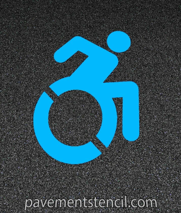 Active handicap parking stencil