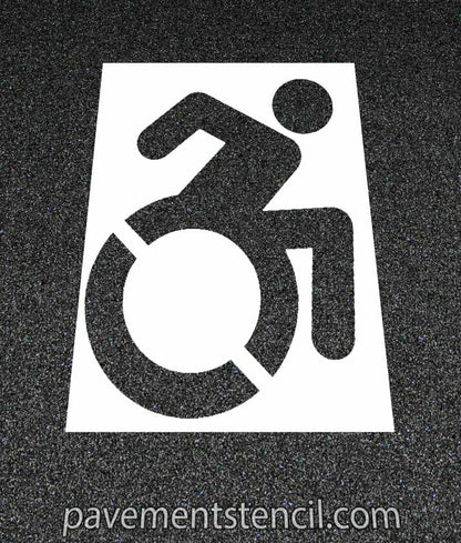 Active handicap parking stencil