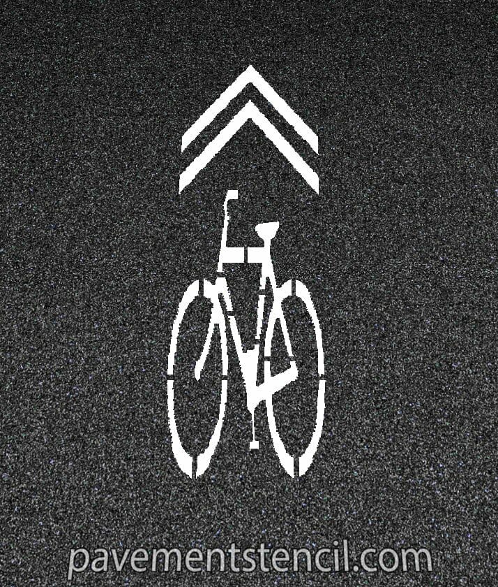 Bike lane sharrow stencil