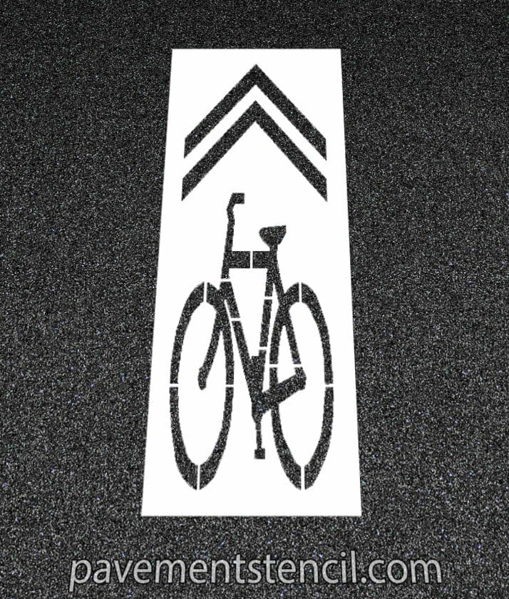 Bike lane sharrow stencil