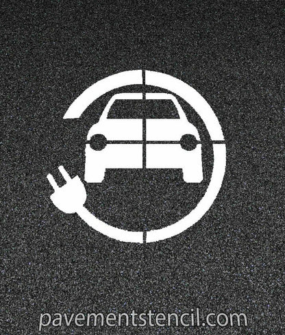 Car with circle plug stencil