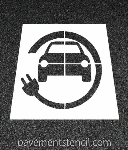 Car with circle plug stencil