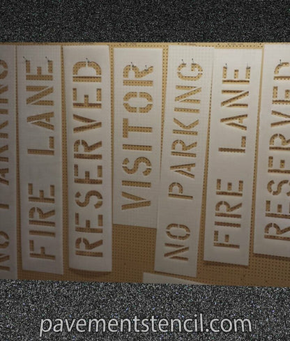 Common parking lot word stencils