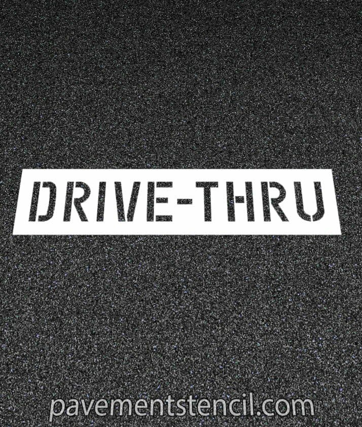 CVS Drive-thru stencil on pavement