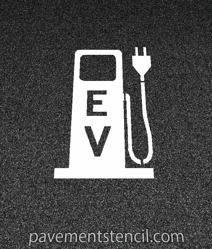 Electric vehicle charging pump stencil