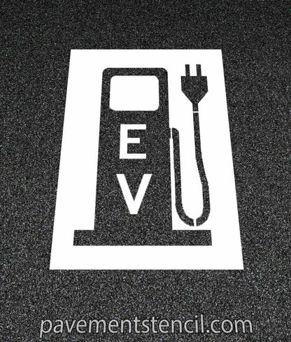 Electric vehicle charging pump stencil