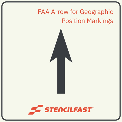 AA airport arrow stencil, alternate view showing the full arrow cut shape