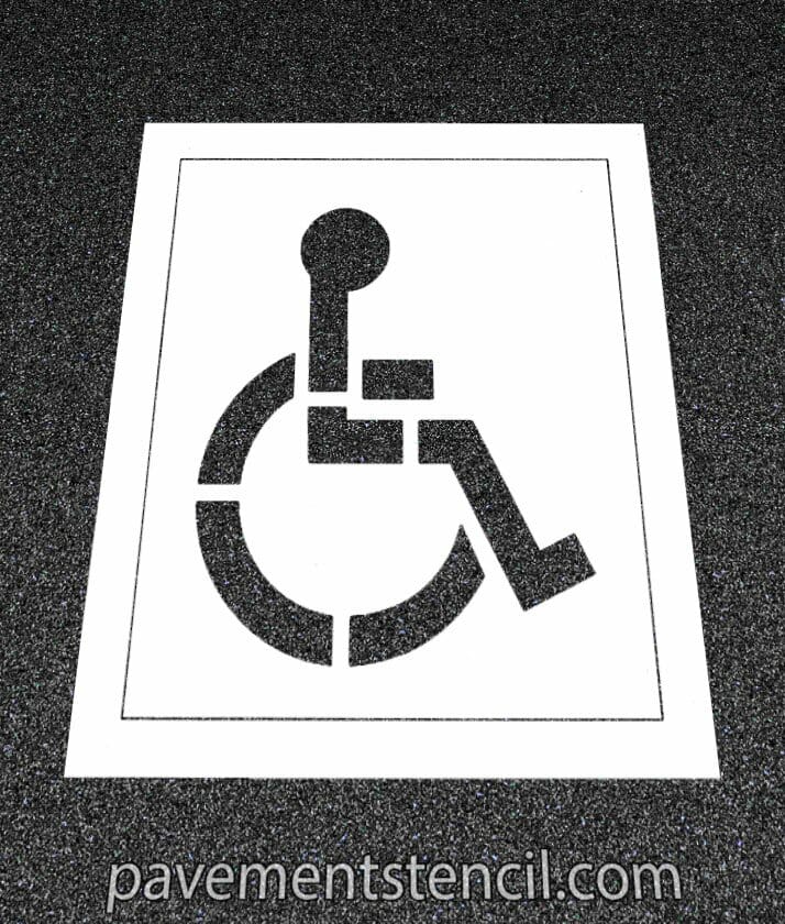 Handicap parking stencil with background