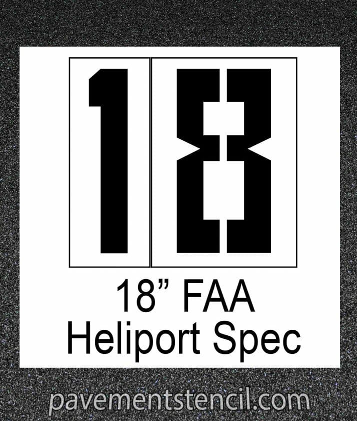 18" Heliport FAA stencil