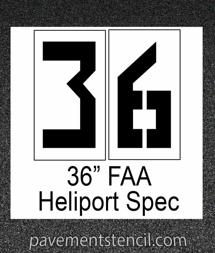 36" Heliport FAA stencil