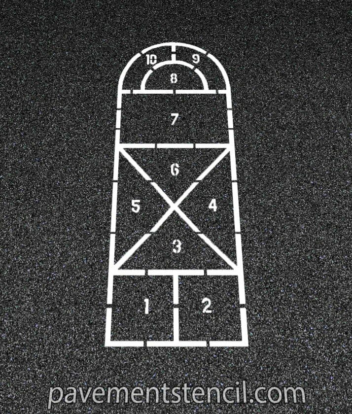 Cathedral hopscotch stencil