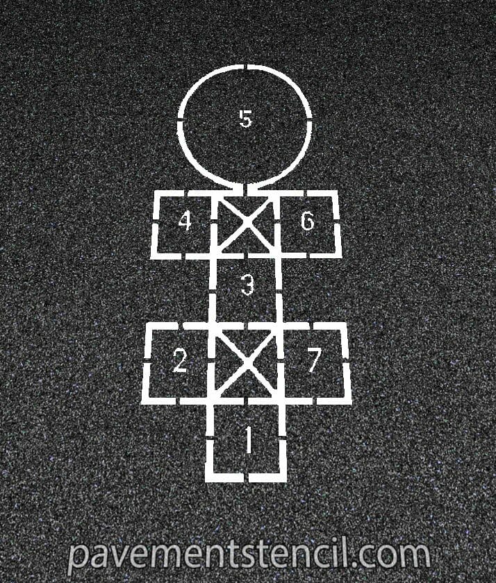 Diagonal hopscotch stencil