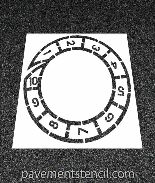 Spiral hopscotch stencil