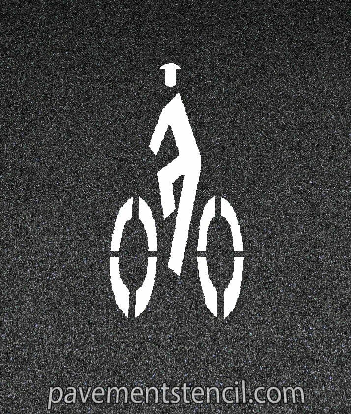 Man on bike stencil