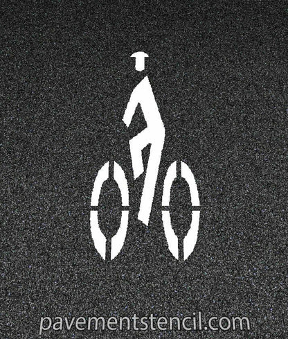 Man on bike stencil