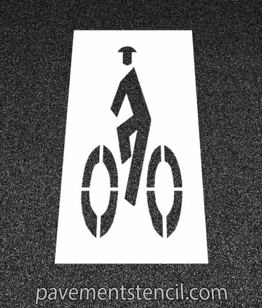 Man on bike stencil