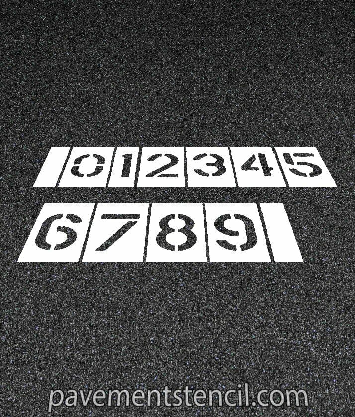 Parking lot number stencils