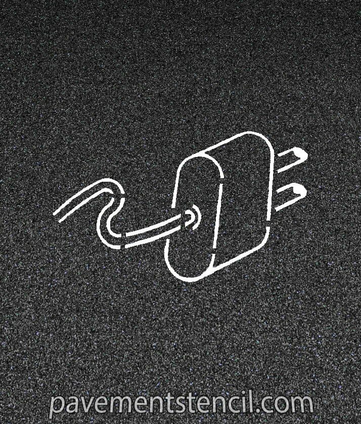 Electrical vehicle plug stencil